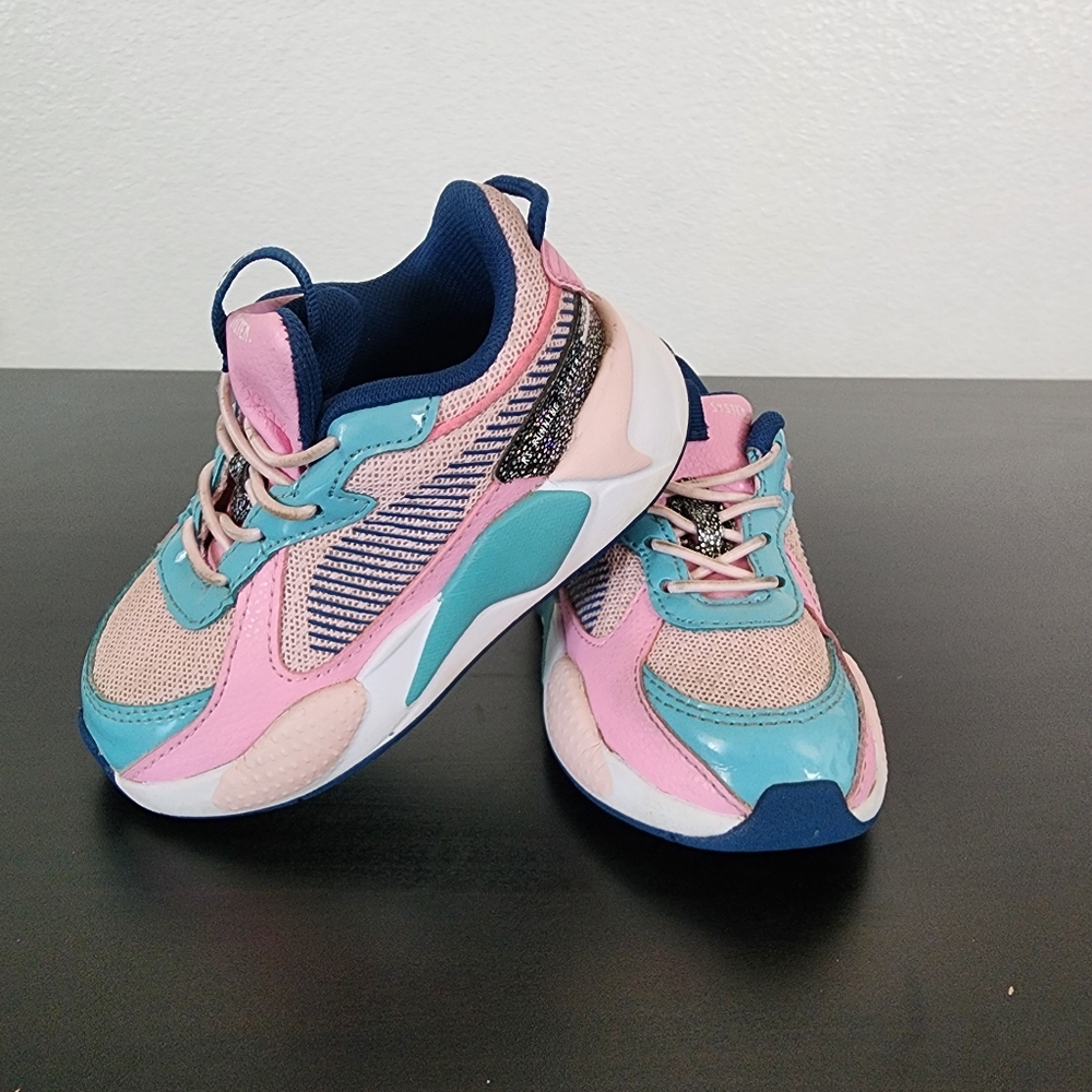 Puma Kids Pink & Teal Athletic Sneakers size 6C